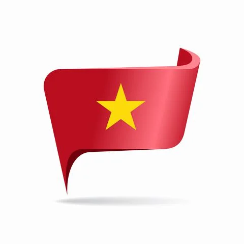 Vietnamese flag map pointer layout. Vector illustration. Stock-Illustration