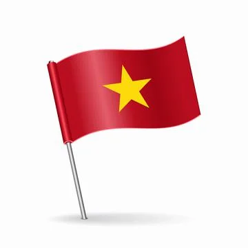 Vietnamese flag map pointer layout. Vector illustration. Stock Illustration