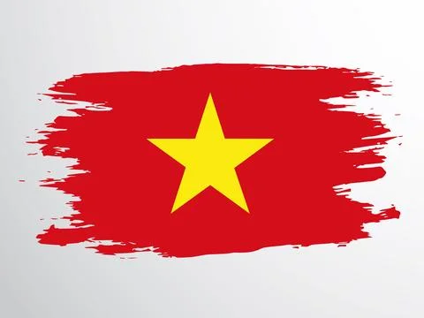 Vietnamese flag painted with a brush Stock Illustration