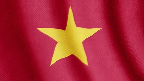 Vietnamese flag waving animation Stock Footage 77620115