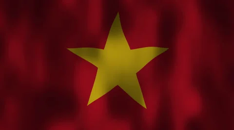 Vietnamese flag waving HD Stock Footage 36591372