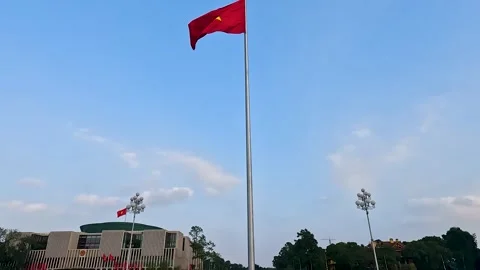 Vietnamese flag waving in slow motion Stock Footage 240881449