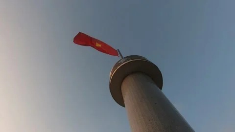 Vietnamese flag is waving on a tower Stock-Footage 172423188
