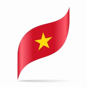 Vietnamese flag wavy abstract background. Vector illustration. Illustrazione stock