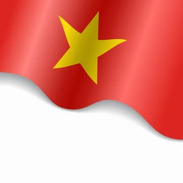 Vietnamese flag wavy abstract background. Vector illustration. Stock Illustration