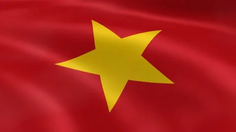 Vietnamese flag in the wind Stock Photos