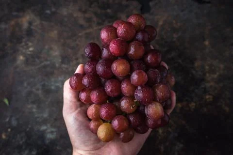 Vietnamese grape on rustic background Stock Photos