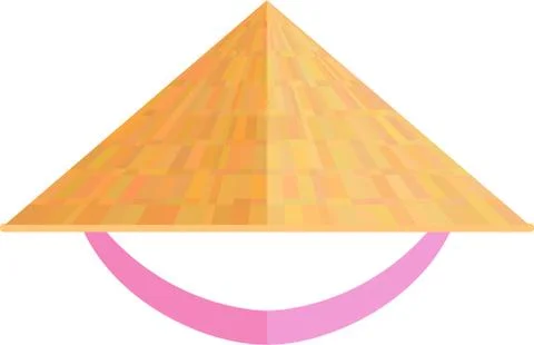 Vietnamese hat in conical shaped patterns isolated on white background icon Иллюстрация