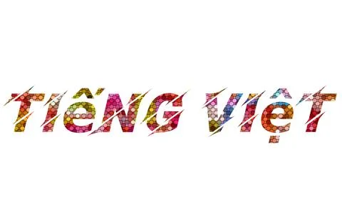 Vietnamese language text image stock design in colorful style letters Stock Illustration
