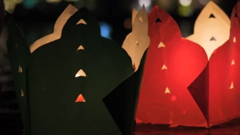 Vietnamese Lantern In River Stock Footage 120331852