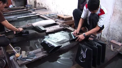 Vietnamese men making pottery Stock Footage 47547636