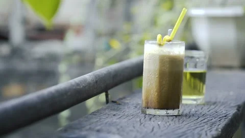 Vietnamese milk coffee Stock Footage