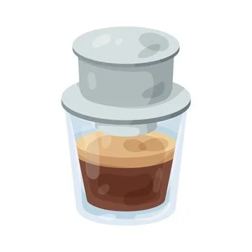 Vietnamese phin coffee filter Stock Illustration