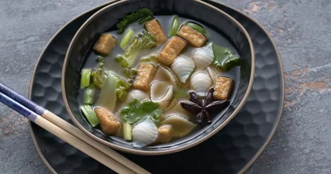 Vietnamese Pho soup. Stock Footage 278238524