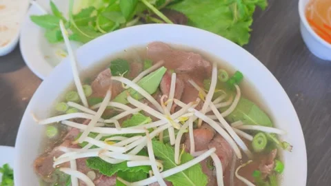 Vietnamese Pho Top Down View  Video stock 309285030