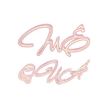 The Vietnamese phrase for OBSESSED white background text mask with palette glow Stock Illustration