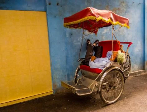Vietnamese Rickshaw Driver Stock Photos