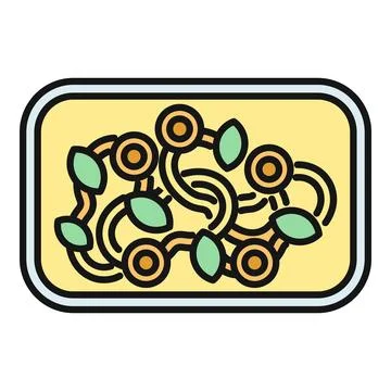 Vietnamese salad flat color vector icon Stock Illustration
