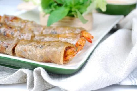 Vietnamese spring roll Stock Photos