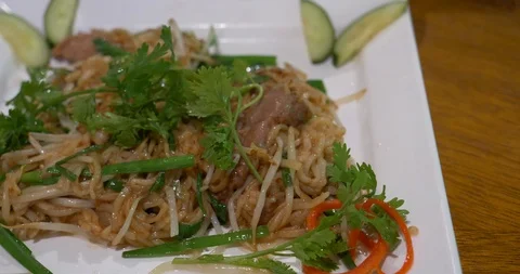 Vietnamese spring rolls and beef noodles Stock Footage 97219358