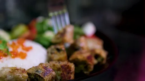 Vietnamese spring rolls nem rolls sauce vietnamese rice paper roll gourmet food Video stock 305903253