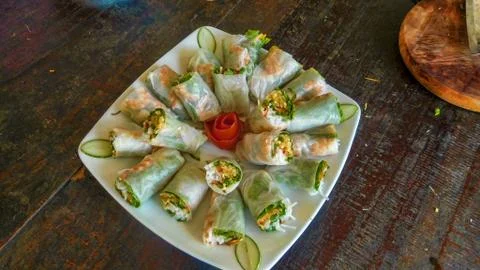 Vietnamese Spring Rolls Stock Photos