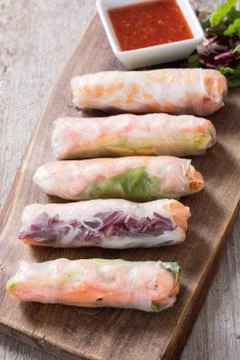 Vietnamese spring rolls Stock Photos