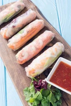 Vietnamese spring rolls Stock Photos