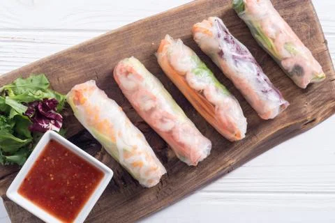 Vietnamese spring rolls Stock Photos