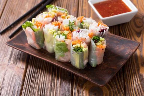 Vietnamese spring rolls Stock Photos