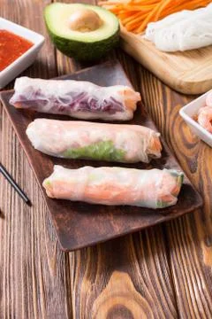 Vietnamese spring rolls Stock Photos