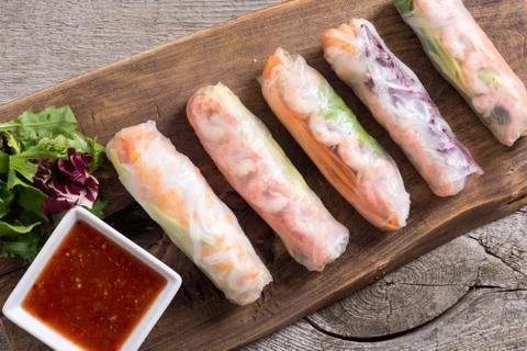 Vietnamese spring rolls Stock Photos