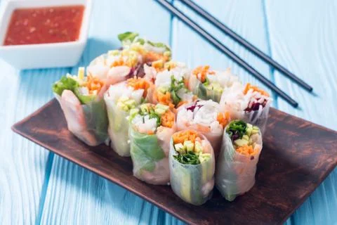 Vietnamese spring rolls Stock Photos