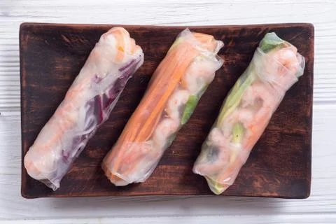 Vietnamese spring rolls Stock Photos