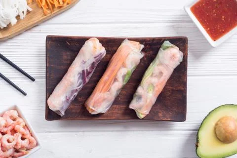 Vietnamese spring rolls Stock Photos