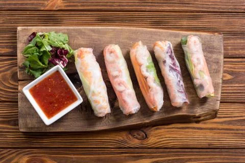 Vietnamese spring rolls Stock Photos