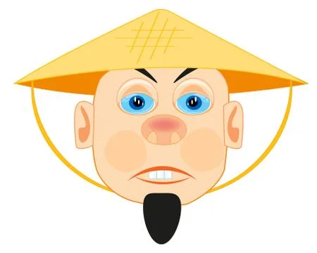 Vietnamese in straw hat Stock Illustration