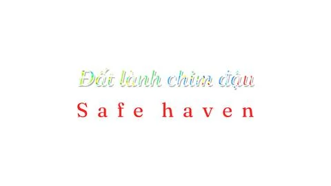 Vietnamese text conveying SAFE HAVEN isolated typography mask on white with soft Illustrazione stock