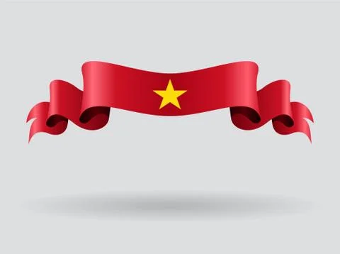 Vietnamese wavy flag. Vector illustration Stock Illustration