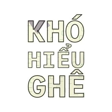 Vietnamese wording for SO CONFUSING masked text design featuring angular tri fra Stock Illustration