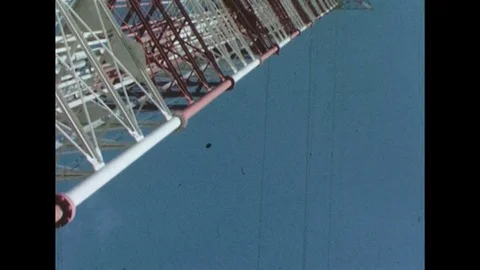 A view of the 1684-foot tower between Dallas and Fort Worth that broadcasts Stock Footage 74535373