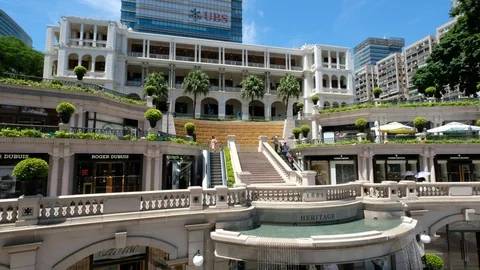 View of 1881 Heritage or former Marine Police Headquarters in Hong Kong. Stock Footage 78837694