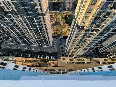 View from the 24th floor down to the courtyard Stock Photos