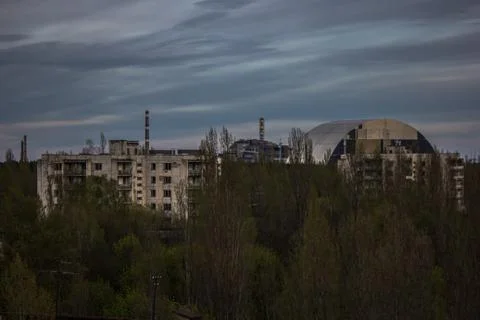 View to 4 reactor Stock Photos