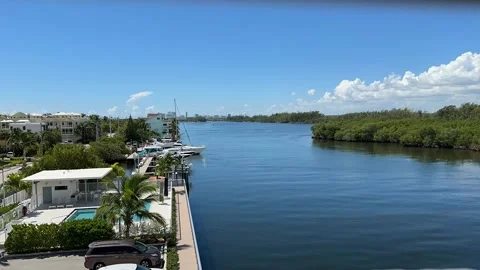 View of A1A over looking the water Stock Footage 208156619