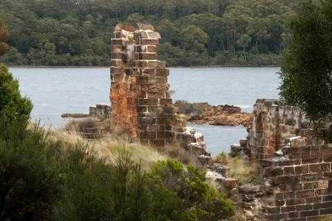 View of abandoned brick building Stock Photos