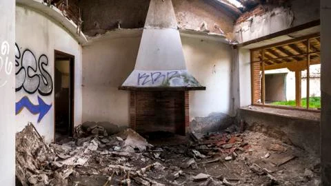 View of a abandoned house Stock Photos
