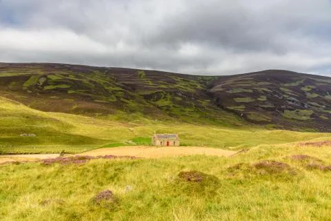 View of an abandoned stone cottage Stock Photos