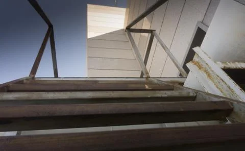 View of an abandoned technical floor in a skyscraper Stock Photos
