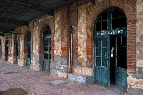 View of abandoned train station Stock Photos